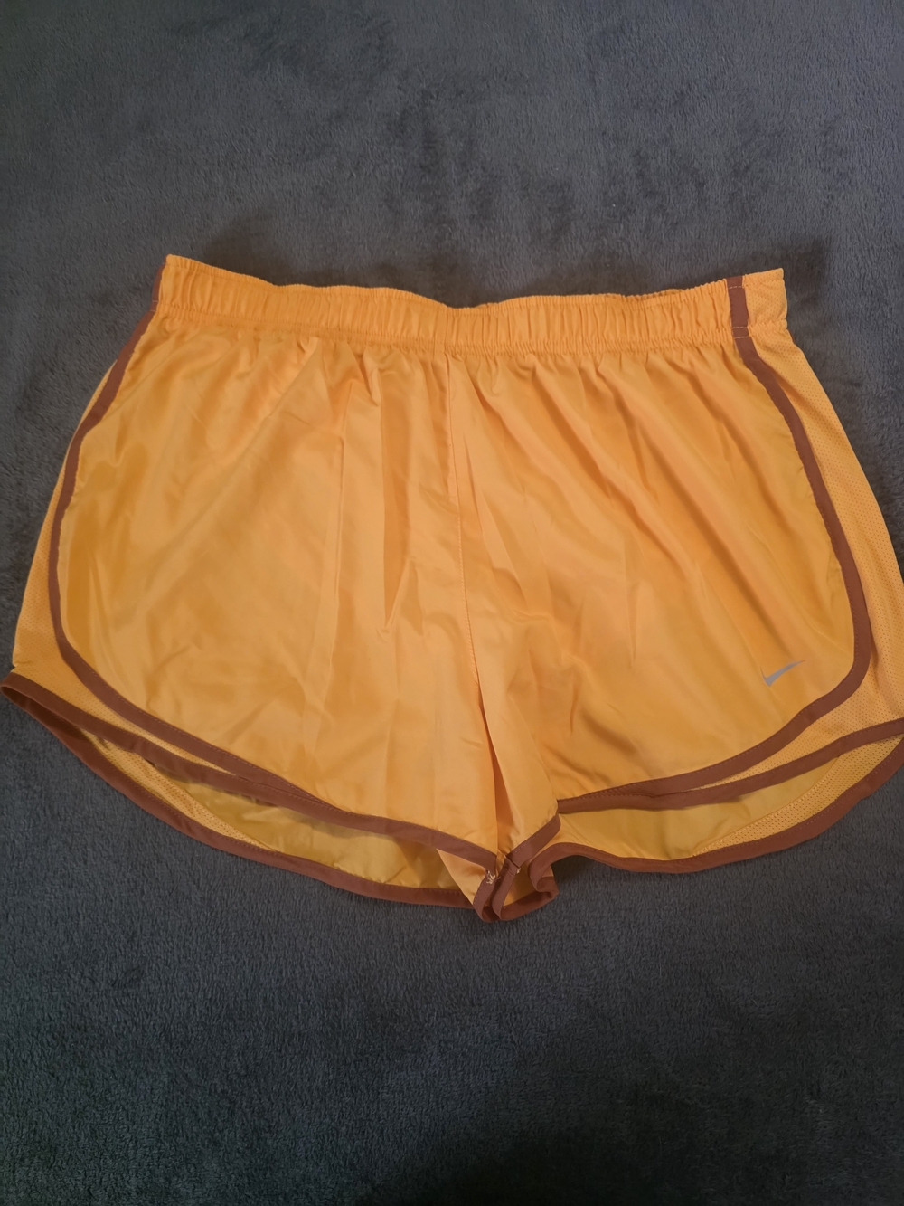 Women’s Orange Running Shorts with Contrast Trim